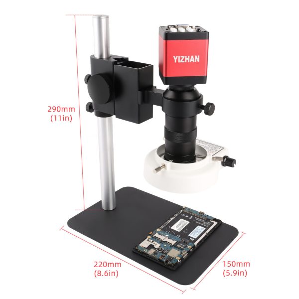 MICROSCOPIO DIGITALE 13 MP 60FS+130X HDMI USB LED RING LIGHT PROFESSIONALE - immagine 2