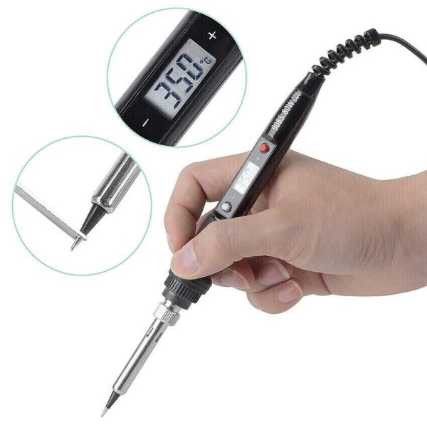 SALDATORE A STAGNO 80W DIGITALE LCD SALDATORE REGOLABILE KIT PROFESSIONALE - immagine 2